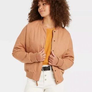 Universal Thread Brown Quilted Bomber Jacket